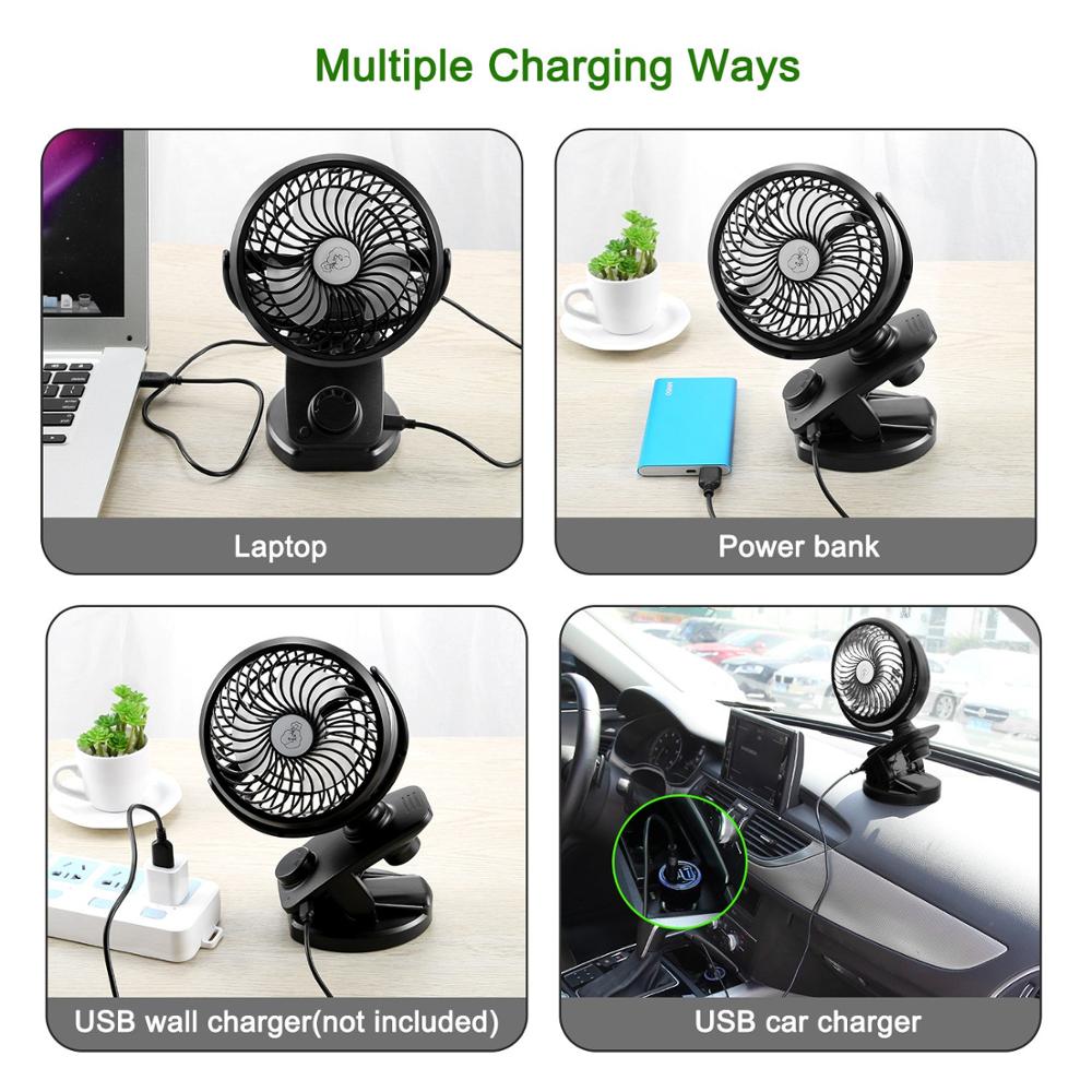 Auto Oscillatie Mini Draagbare Bureau Ventilator Clip Op Wandelwagen Ventilator met 3600mAh Batterij Aroma Diffuser Functie Traploze Snelheden