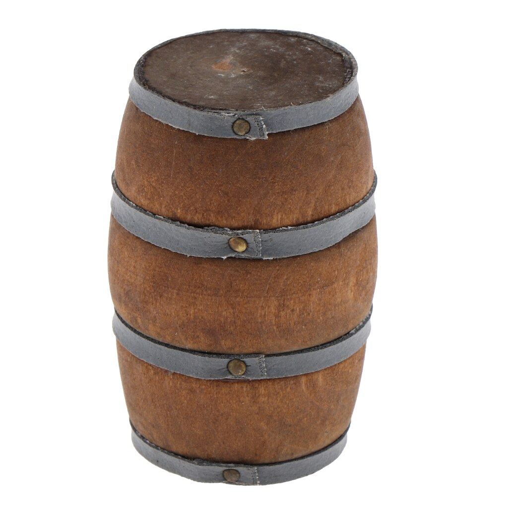 MagiDeal 1/12 domek dla lalek miniaturowa drewniana beczka na piwo