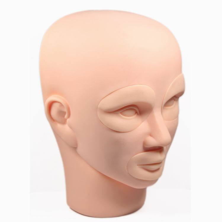-3D Permanente Make-Up Praktijk Huid 2 Ogen En 1 Lippen Training Mannequin Hoofd Met Inserts Cosmetische