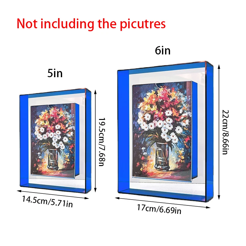 Cadre Photo Transparent en acrylique, 1 pièce, boîte carrée pour chambre à coucher, porte-carte Photo idole, ornement de bureau, Cadre Photo, décoration de maison
