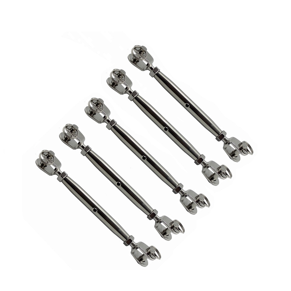 5PCS 316 Stainless Steel Euorpean Closed Body Turnbuckle Jaw And Jaw M5 M6 M8 Marine Hardware Rigging Screw For Cable Railing