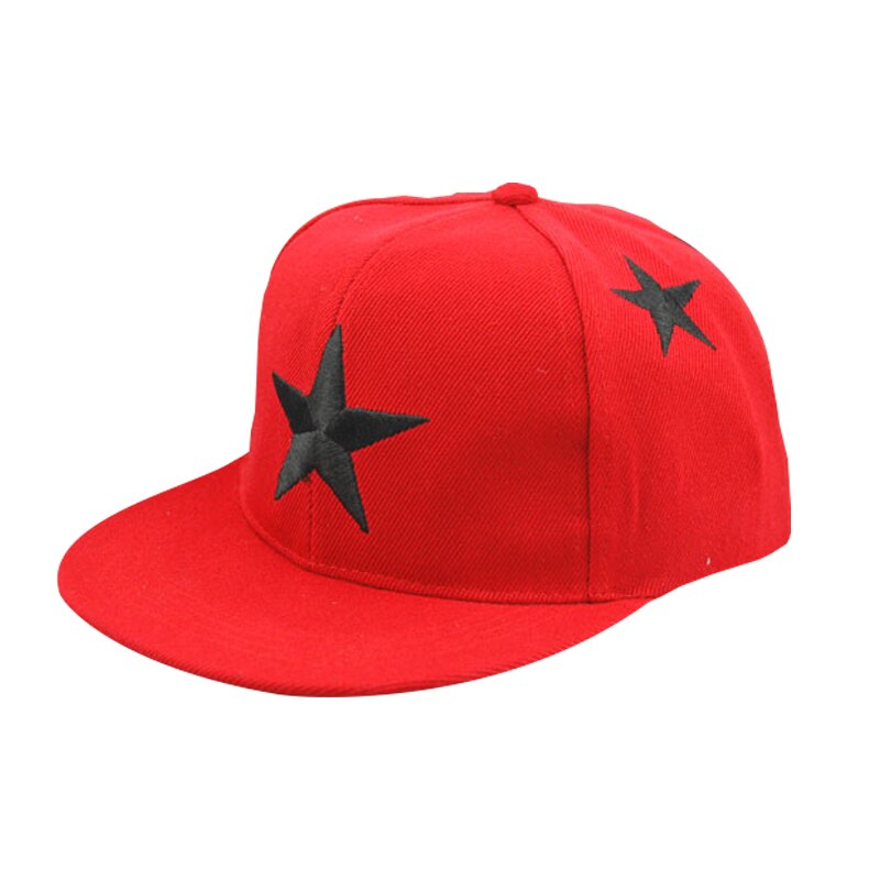 Casquettes de Baseball en coton pour enfants de 5 à 13 ans, chapeaux Hip Hop brodés avec étoiles à cinq branches, pour bébés garçons et filles: red