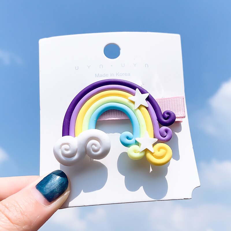 [Xwen]Korean Candy Color Edge Clip Rainbow Hairwear Lollipop Bangs Cute Girl Kids Hairpin Simple Hair Accessories OH1337: 14