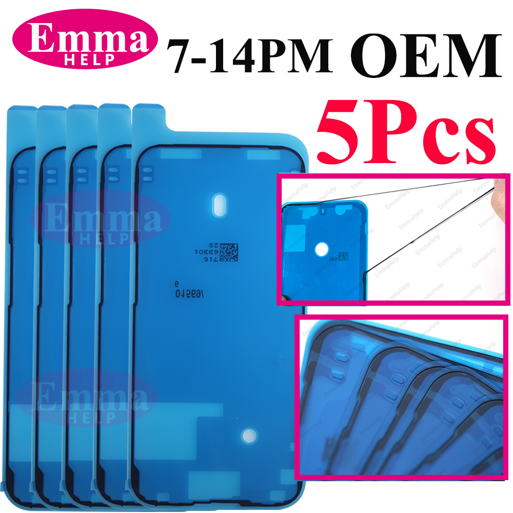 Adhesivo adhesivo impermeable OEM para iPhone 11, 12, 13 Pro Max X XR XS 7 8Plus, pegamento precortado, marco LCD, cinta de pantalla, sello de bisel, 5 uds.