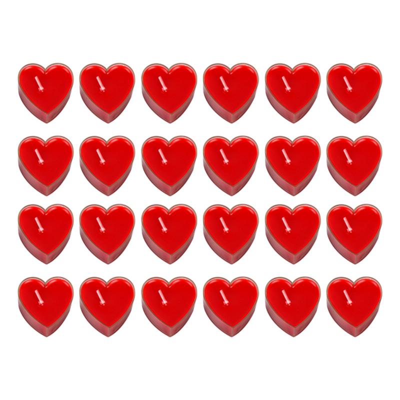 Bougie rouge en forme de cœur pour amour | 27 pièces, décoration adorable de bureau, bougies pour fête d'anniversaire et mariage, pour la saint-valentin