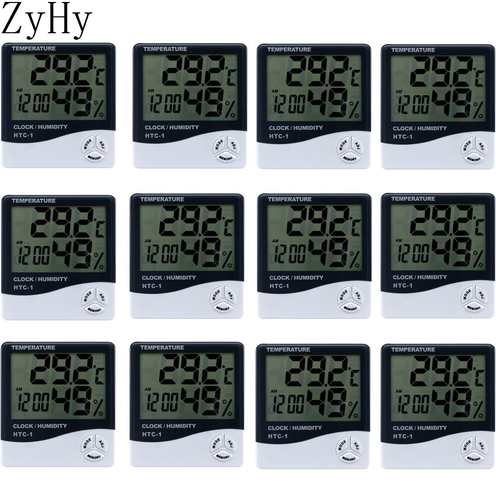Can Stand LCD Electronic Digital Temperature Humidity Meter Thermometer Hygrometer Indoor Outdoor Weather Station Clock