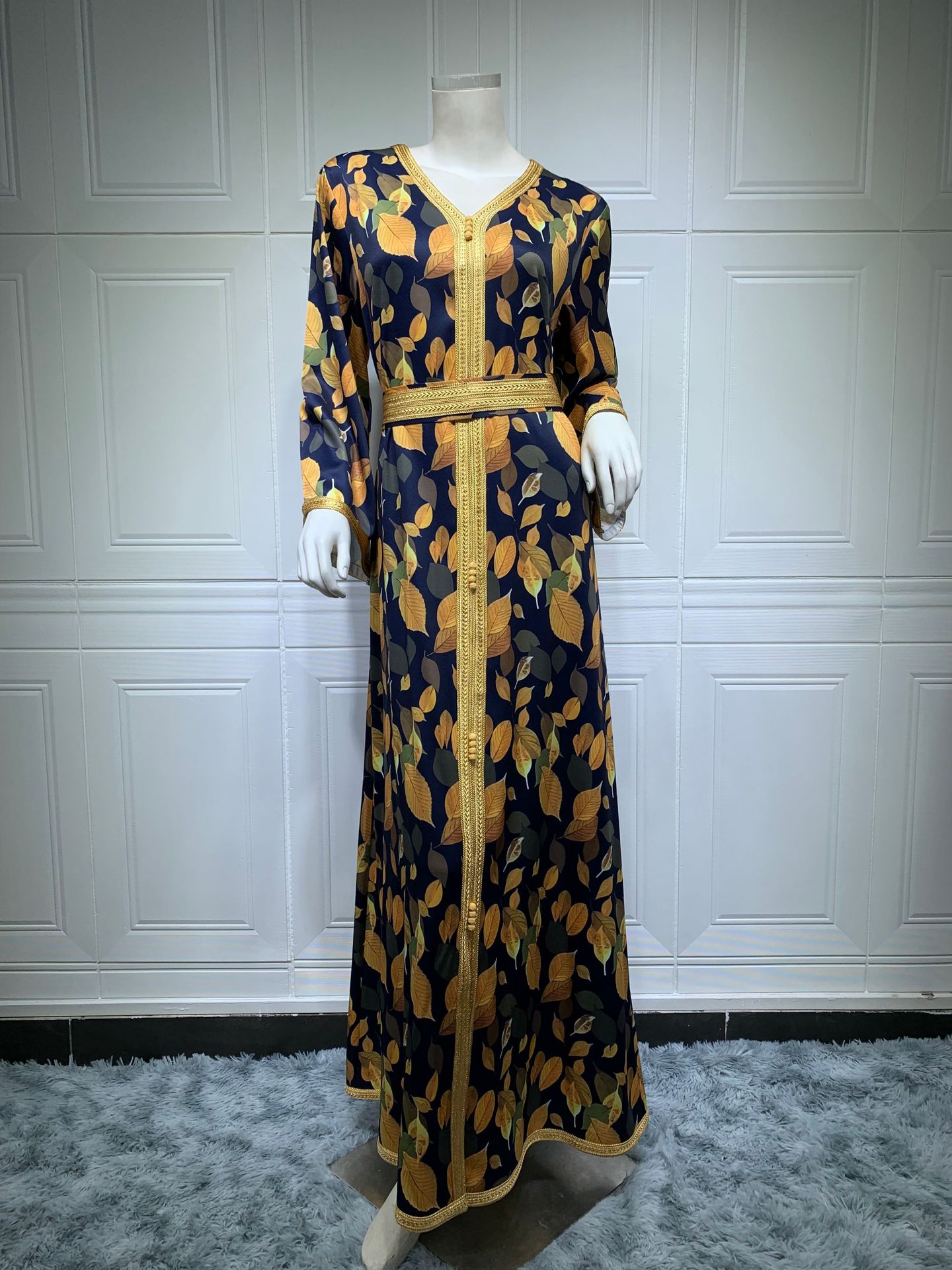 Womens Moslim Jurk Dubai Abaya Kaftan Solid Elegante