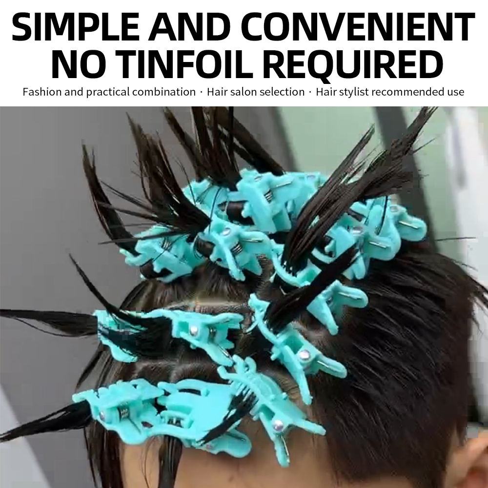25Pcs Reusable Hair Perm Clips for Men Curl Styling Hook Loop Hair Rollers Barbershop Tools Short Hair Perming Accessory