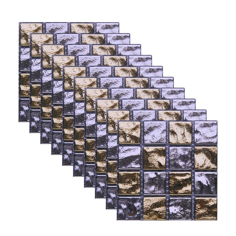 Autocollants muraux en mosaïque, 10 pièces, 10x10cm, autocollant pour peler et coller, rétro-adhésif, pour bricolage, cuisine, salle de bain, décoration murale de la maison: B07