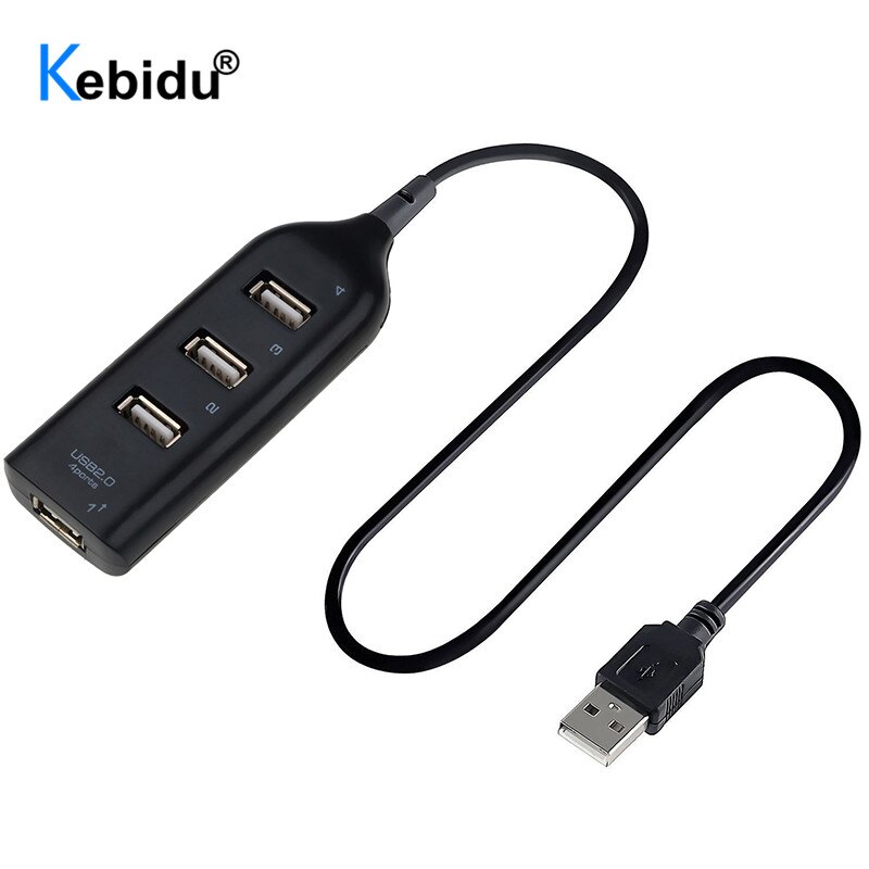 Kebidu Mini 4 Porte HUB USB 2.0 Micro NERO Ad Alta Velocità splitter Adapter Per PC Del Computer Per Dischi Rigidi Portatili