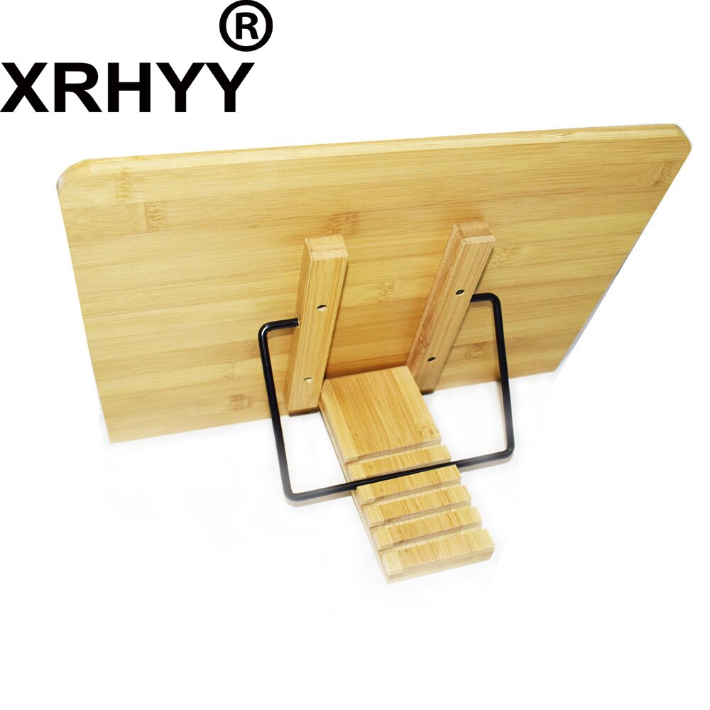 XRHYY Bamboo Adjustable Book Holder Tray Reading Desk Portable Sturdy Lightweight Book Stands Shelf Books Tablet For Reading