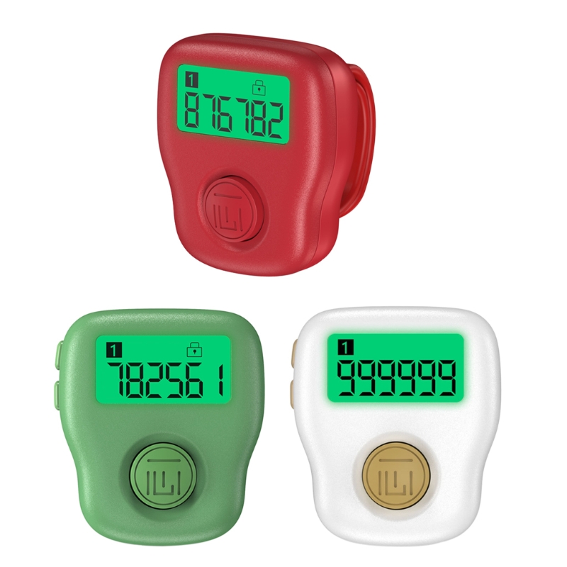 6 digitale LED elektronische vingerklikker Tasbih Handheld Ring Lap Counter Event Clicker Tally Finger Counters