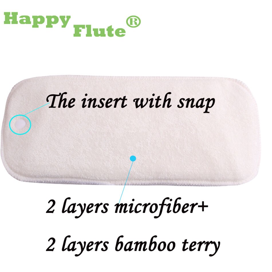 HappyFlute 10 pcs 2 layers bamboo&amp;2 layers microfiber Newborn Liner Insert For Baby Cloth Diaper Nappy Natural Bamboo Washable: Default Title