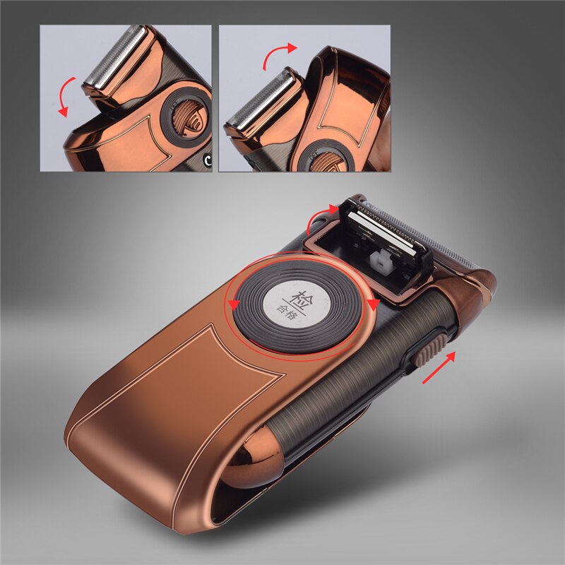 CkeyiN-afeitadora alternante de viaje para hombre, cuchilla inalámbrica recargable, afeitado de cara con cuchilla de repuesto