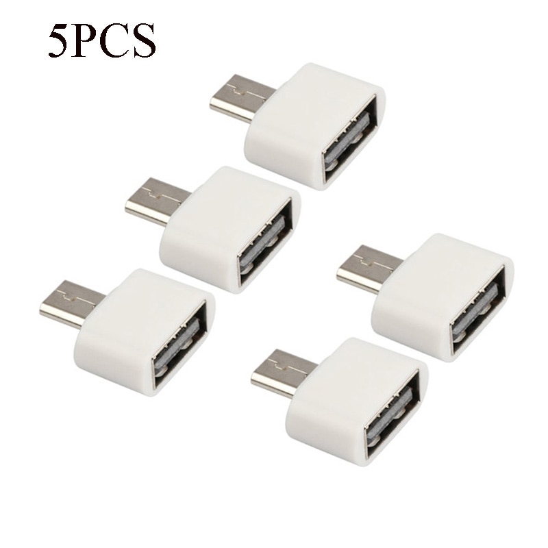 5 Stk/partij Micro Usb Naar USB2.0 Otg Uitbreiding Adapter Metalen Behuizing Voor Mobiele Telefoon V8 Interface Voor Meest 5 Pin micro Usb Smart Telefoon