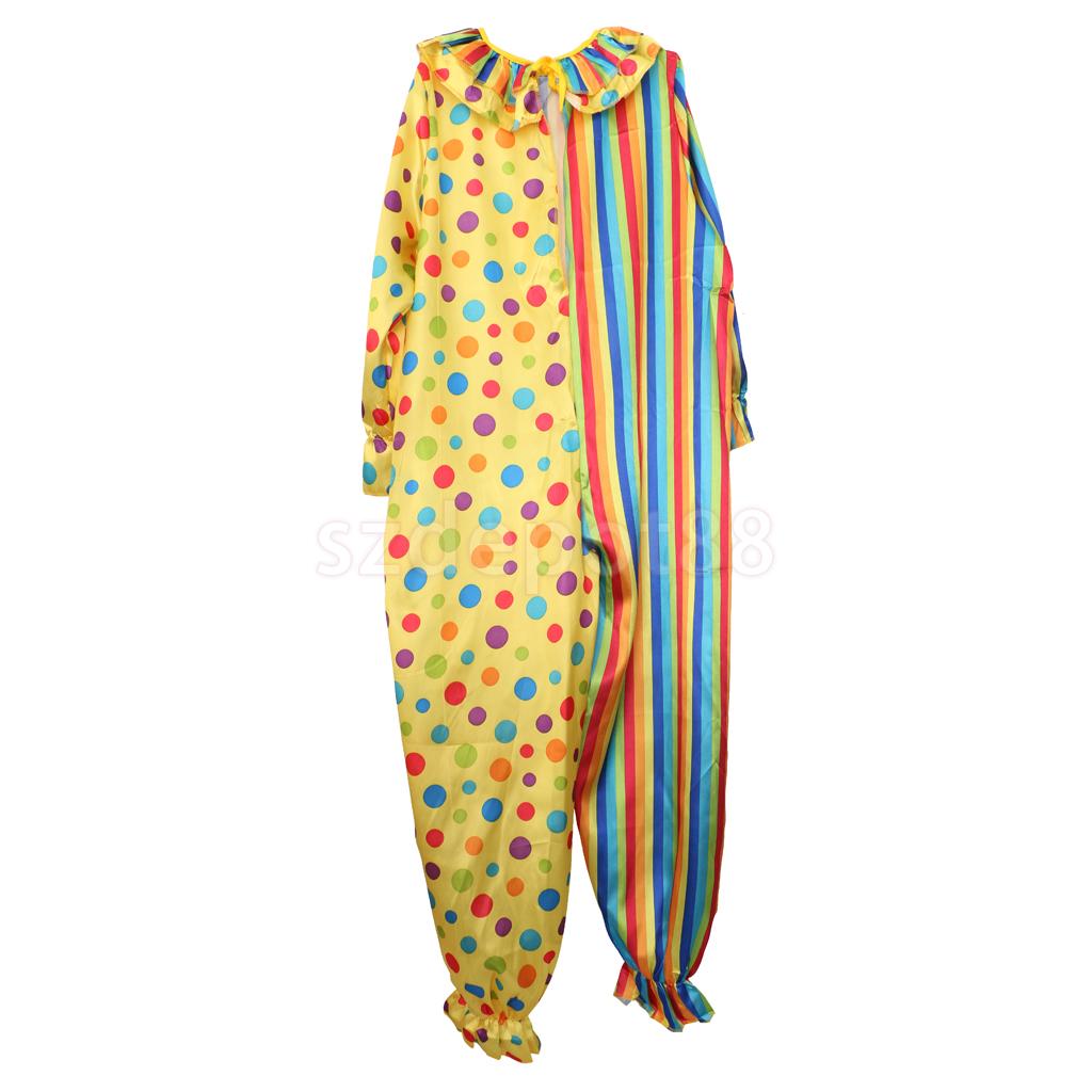 Circus Clown Kostuum Comedy Strepen Spotted Volwassen Outfit Party Halloween Carnaval Party Fancy Dress