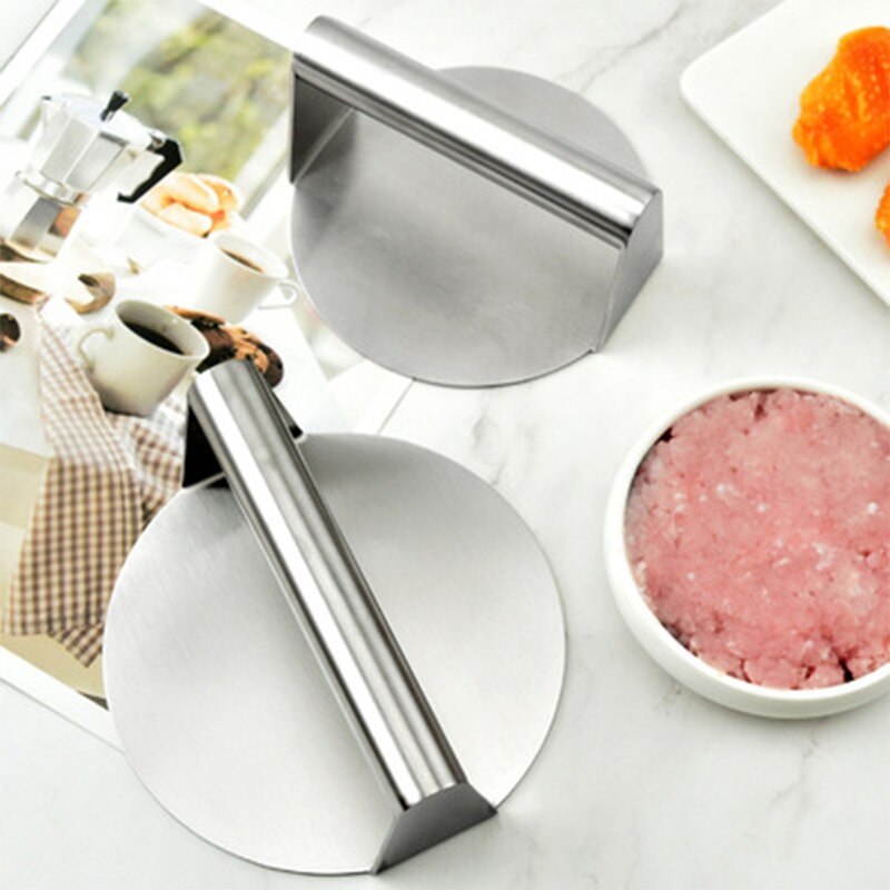 Handheld Stainless Steel Burger Press Non-Stick Grill Manual Pattie Hamburger Meat Press Round Square Steak Press Meat Pie Maker
