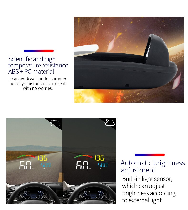 C800 Gps Hud Head-Up Display Multifunctionele Obd Hud Auto Snelheidsmeter OBD2 Foutcode Eliminatie Rijden Computersecurity alarm