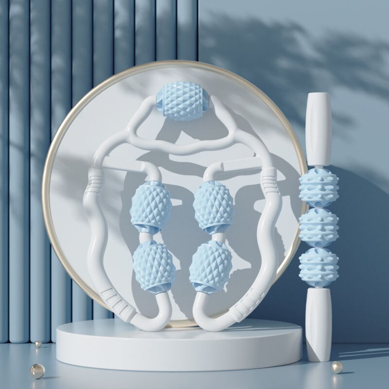 Ring Clip Leg Massager Thin Calf Eliminate Muscle Relax Kneading Roller Shaft Thin Leg Trainer Muscle Roller Stick: Blue02