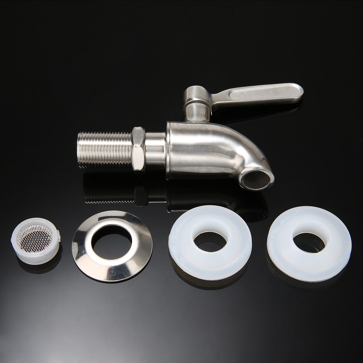 Mayitr Stainless Steel Beverage Drink Dispenser Wine Barrel Spigot Tap Faucet for Home Bar Brew Barrel Beverage Wine Beer Kegs