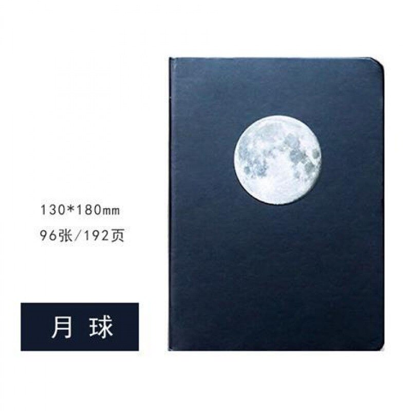 Planeet Planeet Aarde Graffiti Zwarte Kaart Boek Eenvoudige Hardcover Zwart Binnenpagina Notebook Dagboek Koreaanse Handbook Art Supplies: Moon