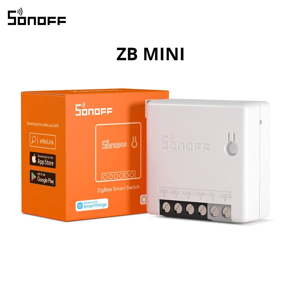 SONOFF-interruptor inteligente ZB MINI Zigbee 3,0, interruptor de dos vías, Control remoto por aplicación, funciona con Smartthing/ Hue Hub/ SONOFF ZB Bridge: Default Title