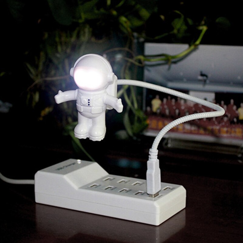 Creatieve Ruimtevaarder Astronaut Led Flexibele Usb Licht Nachtlampje Voor Kinderen Speelgoed Laptop Pc Notebook