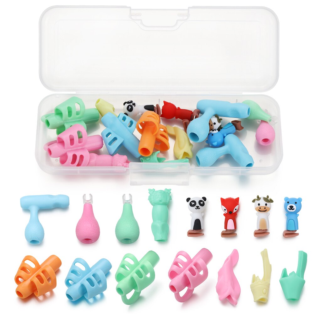 16Pcs/pack Pencil Holder Grip ChildrenPen Handle Rod Handwriting Aid Guide Hold Pen Posture Correction Stationery: Clear