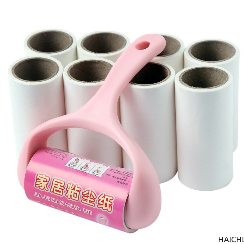 9 paper drums and 1 handle dust sticky paper roller oblique sticking to remove clothes stains and dust brush hair removal