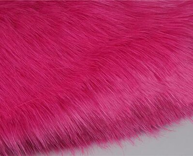 Black pink 7cm plush faux fur fabric long pile solid white fur fabric for sewing counter Jewelry Display background Photography: Hot pink