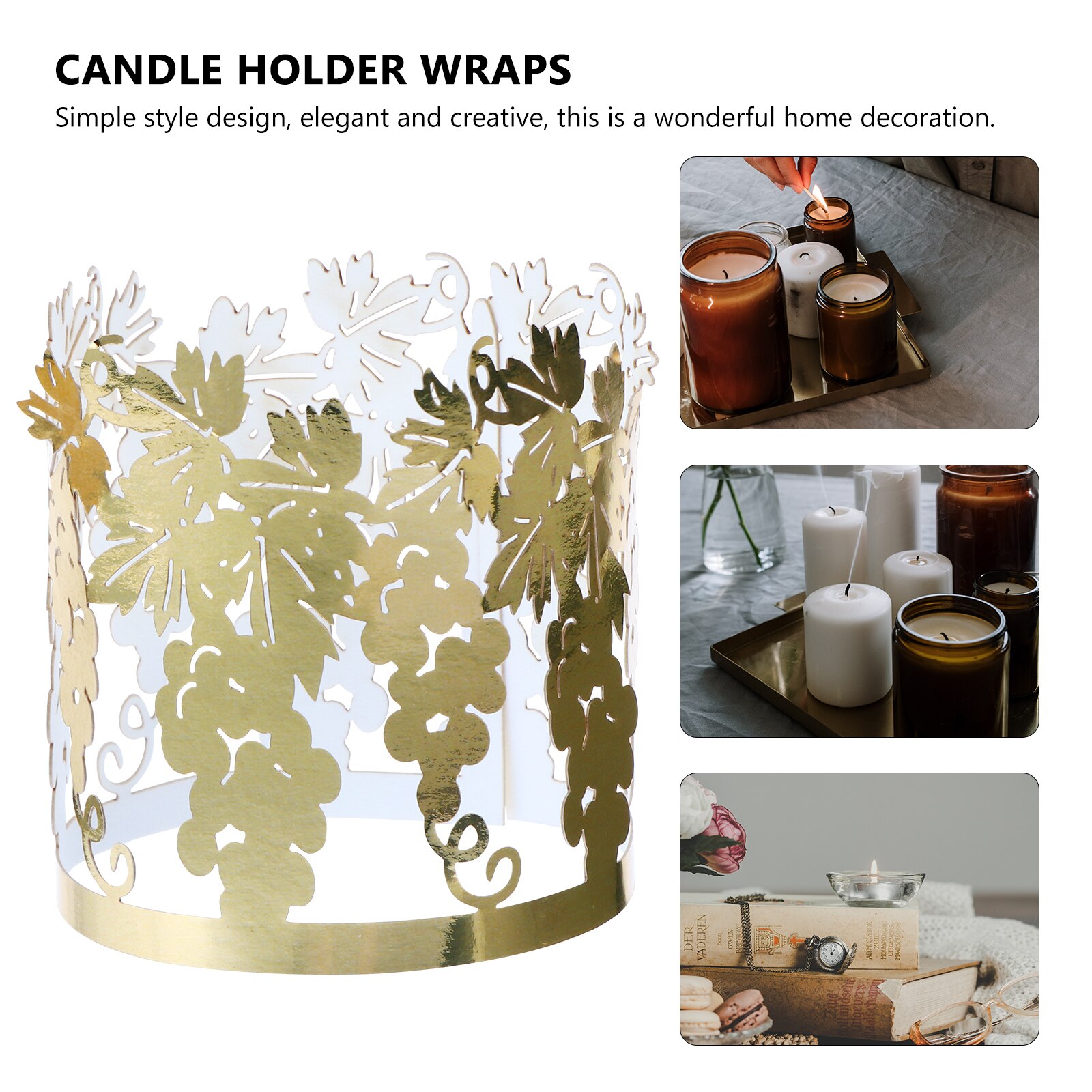 50pcs Candle Wraps Decorative Light Shades Black Cylindrical Lamp Enclosures