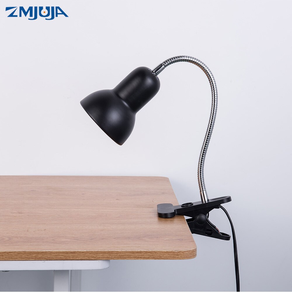 Adjustable Reading LED Desk Lamp E27 Light Holder With Clip Switch,360 Degree Twisted Flexible Metal Tubing led Table light