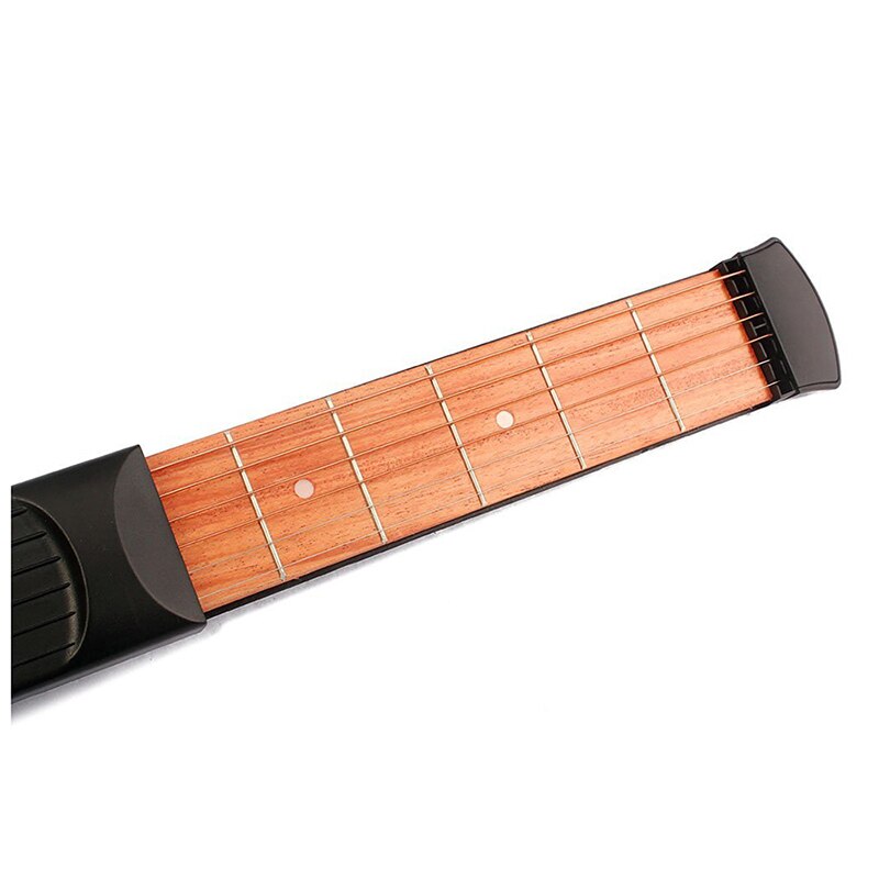 Bærbar lommeguitar 6 bånd model træ praksis 6 strenge guitar træner værktøj gadget til begyndere legetøj musikinstrument