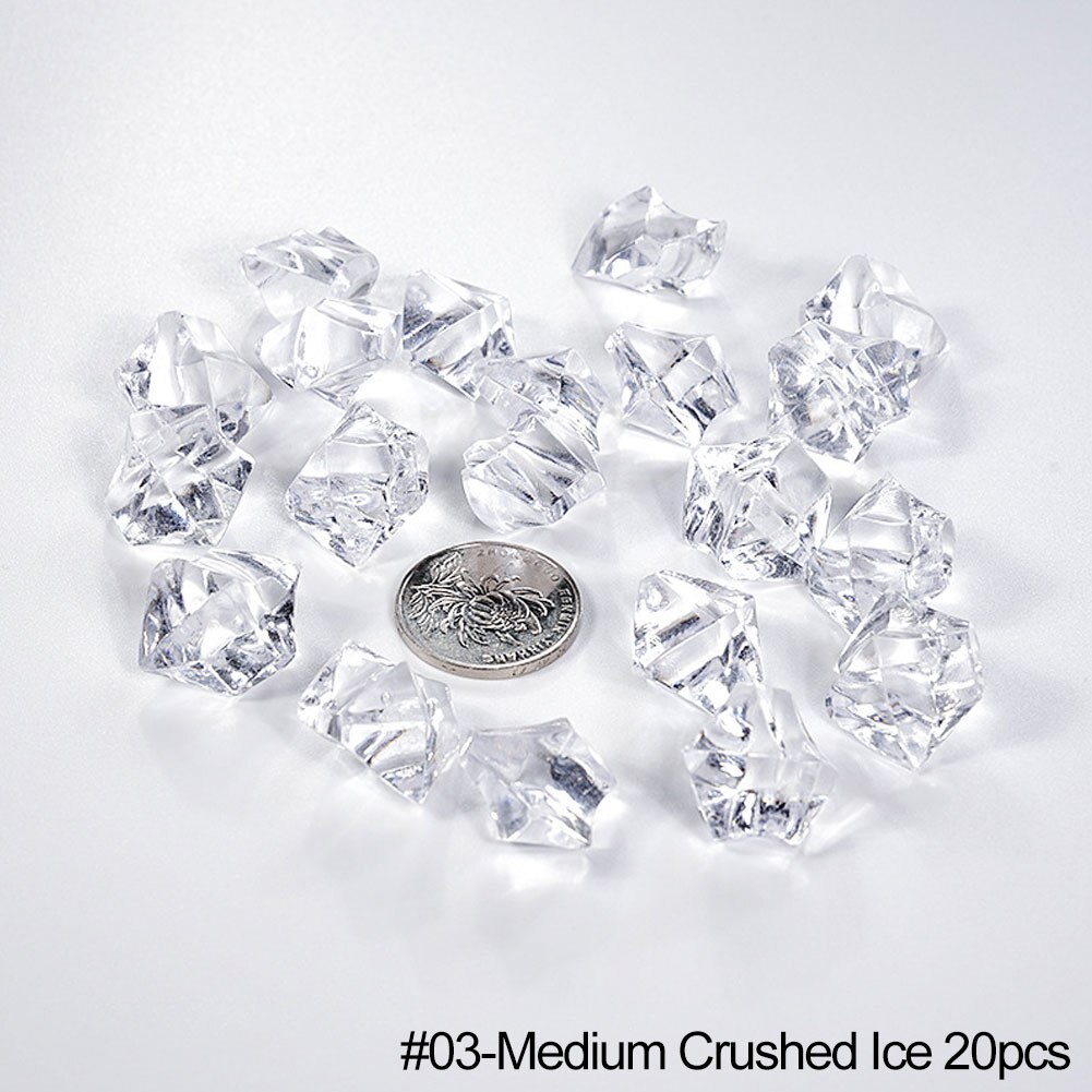 Transparent Plastic Simulation Crushed Ice Ice Cube Photography Props Summer Beer Whisky Soda Drink Photo Shooting Props DIY Dec: Crushed Ice 20pcs