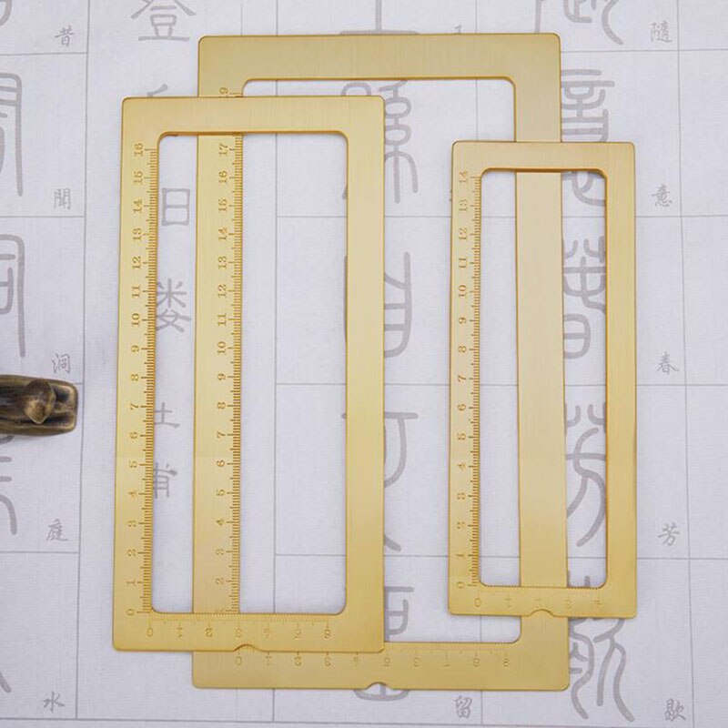 Mul-funzionale in Ottone cornice Righello Righello con il centimetro scala pape peso calligrafia forniture 3 DIMENSIONI
