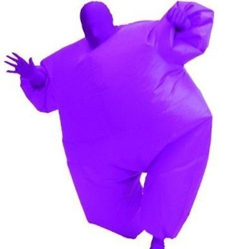 Adult Chub Suit Inflatable Blow Up Color Full Body Costume Jumpsuit 5 colors: Purple