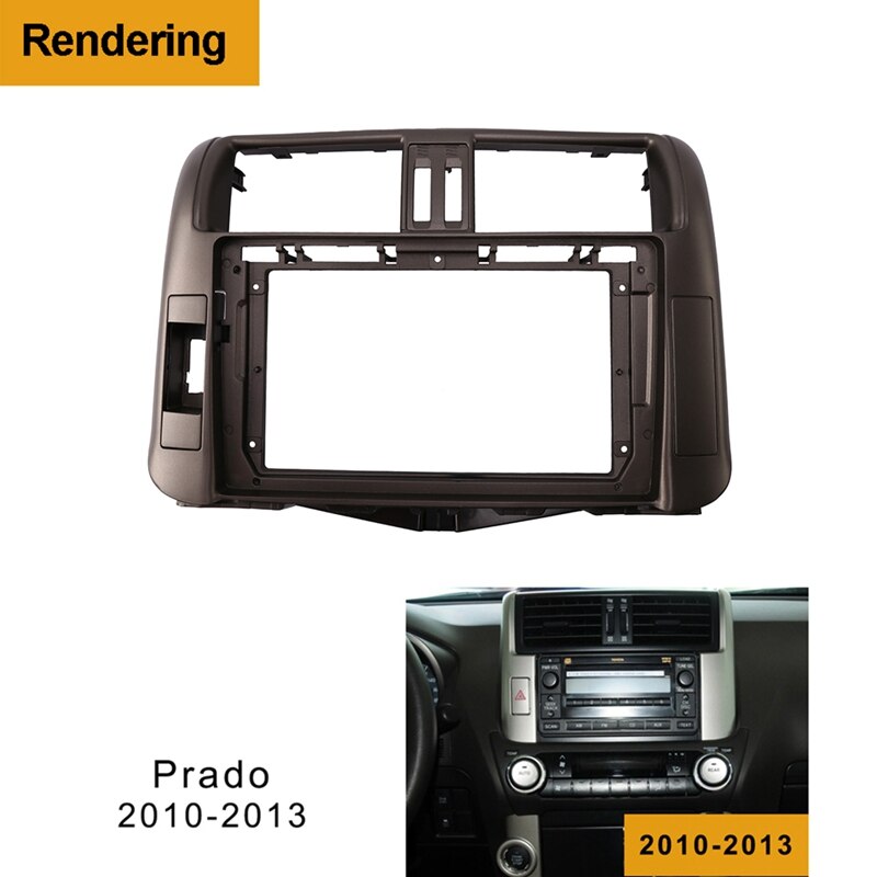 2Din coche Dvd marco o racor adaptador Dash Trim Kits de Facia Panel 9 pulgadas para Toyota Prado