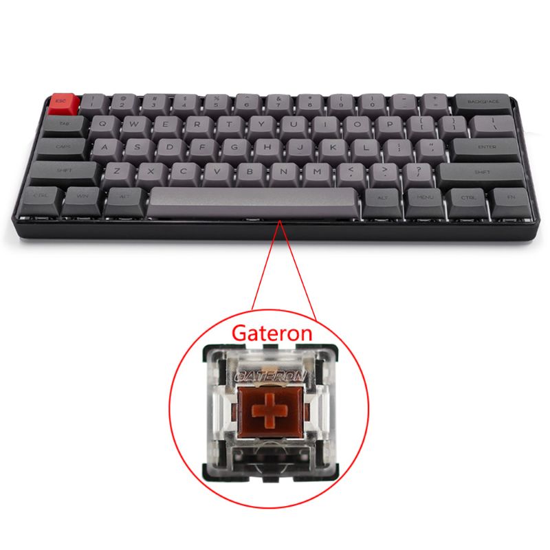 SOLIDEE Draagbaar 60% Mechanisch Gaming Toetsenbord,61 Toetsen Compact RGB LED Verlicht Bedraad Toetsenbord met Afneembare USB Type-C Kabel,Lineaire Rode Schakelaar voor Windows PC Mac(61 Matcha