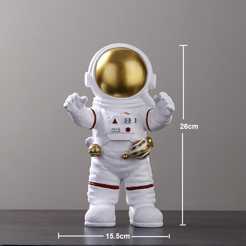 Astronaut Beeldje Voor Huisinrichting Kantoor Accessoires Ornamenten Voor Slaapkamer Woonkamer Decoratie Reson Standbeeld Art Sculptuur: Gold hug