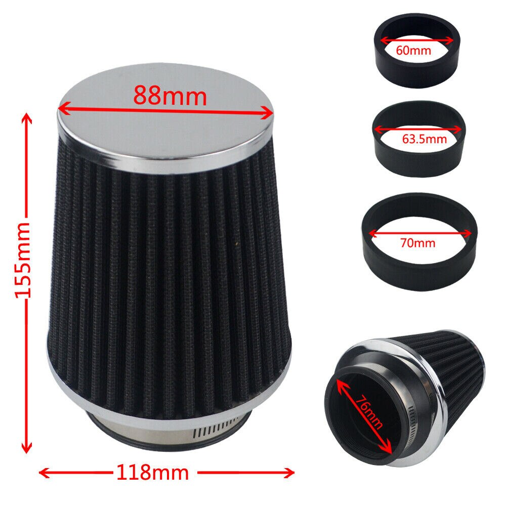 Universal Car Cold Air Intake Air Inlet Air Intake System Mushroom Head Air Filter Neck with Protective Cover waterproof