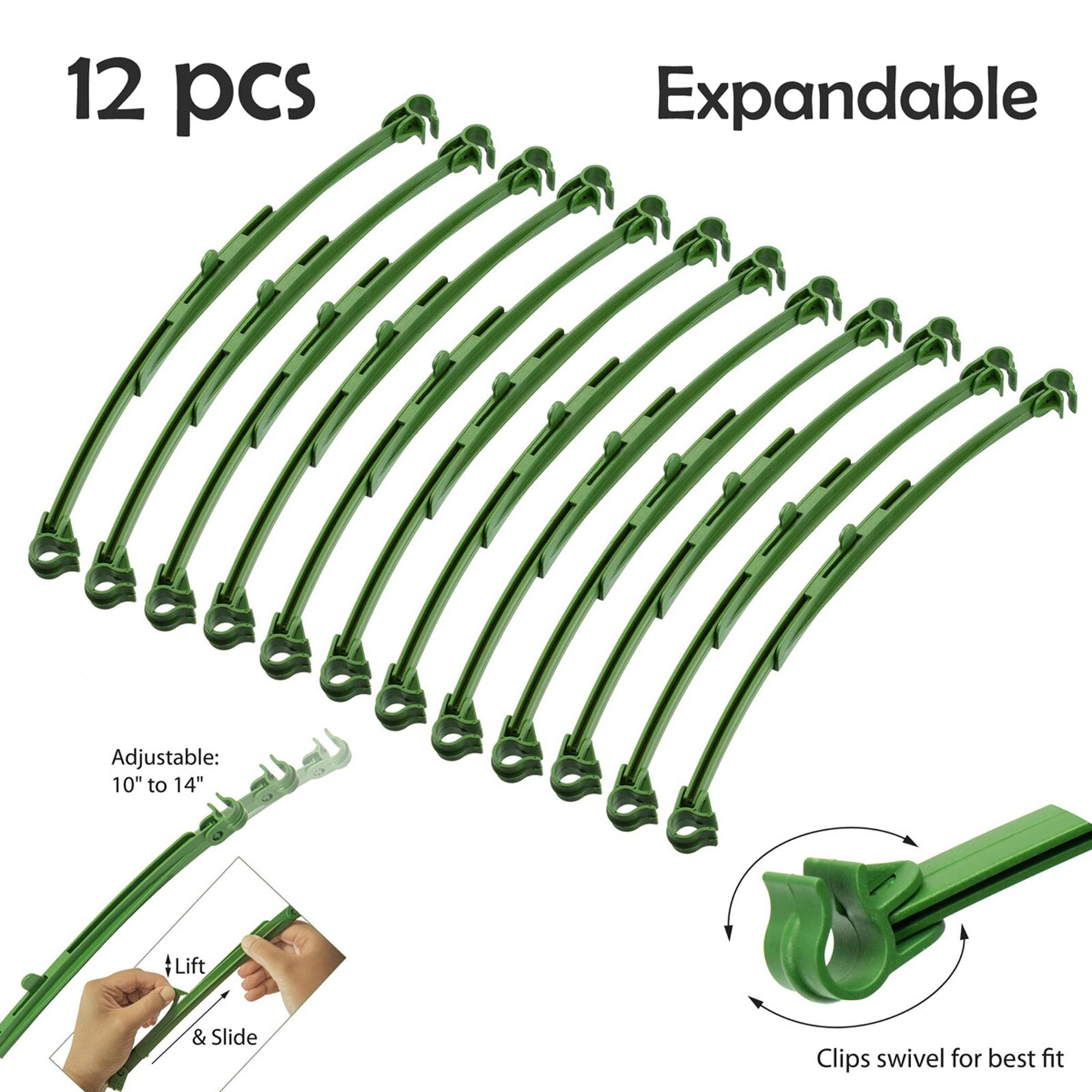 12Pcs Garden Reusable Expandable Trellis Connectors Tools Tomato Cages Arm Adjustable Plastic Vegetable Connecting Rod