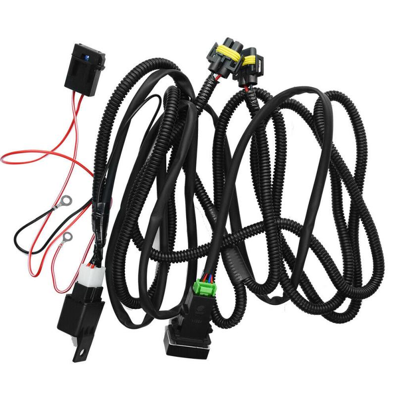Universal Fog Light Wiring Harness Wiring Sockets Switch Kit With H11 LED Work Light 12V 40A Relay Auto Accessories