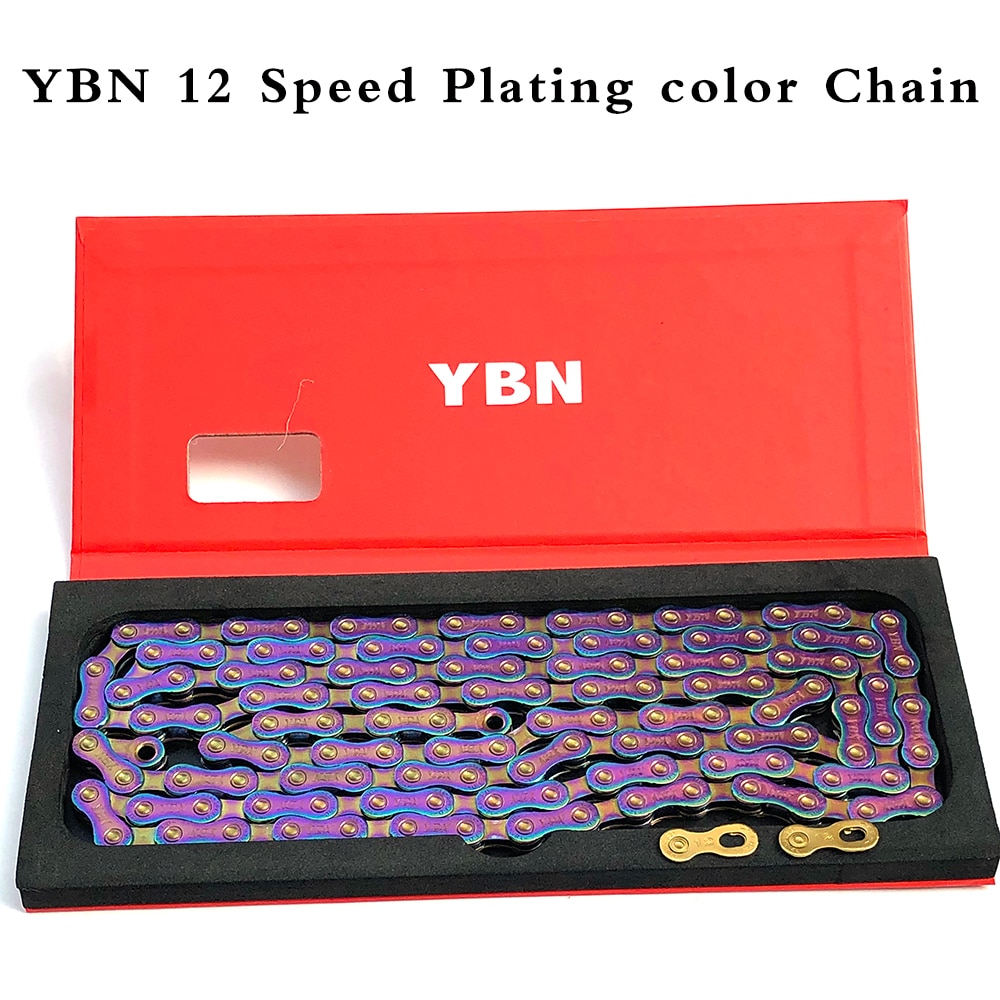 YBN Bicycle Chain 12 Speed Plating Color MTB Mountain Road Bike Chain For SRAM Shimano Campanolo System
