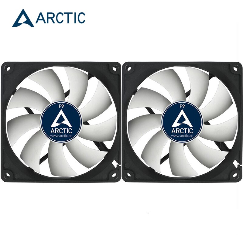 Arctic  f9 cpu radiator datorväska 9cm fläkt tyst 3- stifts sockel fdb 1800 rpm vätskelager kylare master 90mm: 2 st