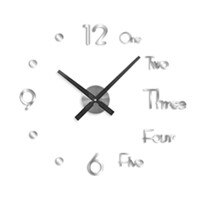 3D Wall Clock Wall Poster Wall Decorations Living Room Wall Digital Clock Living Room Decoration Wall Clock Modern: Silver / Small