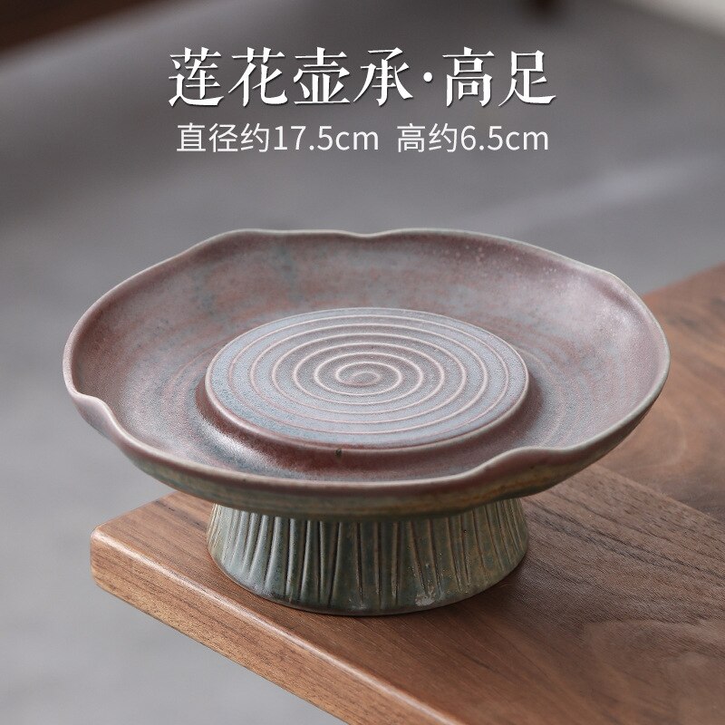 Porcelænsovn forvandlet til lotus grydelap håndlavet japansk retro vand kedelpude grydeskive lille tebord: Lotus tekande b