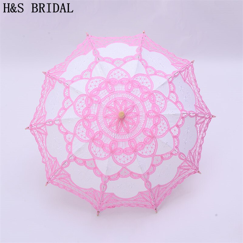 H & S BRAUT Regenschirm Jahrgang Viktorianischen Spitze Manuelle Öffnung Hochzeit Regenschirm Braut Sonnenschirm Für Hochzeit Dusche Dach Dekoration