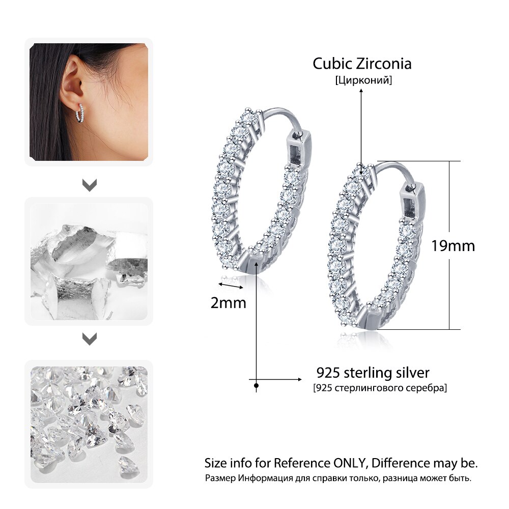Trendy 925 sterlingsølv øreringe til kvinder funklende cubic zirconia bryllup smykker til piger (jewelora  ea101739)