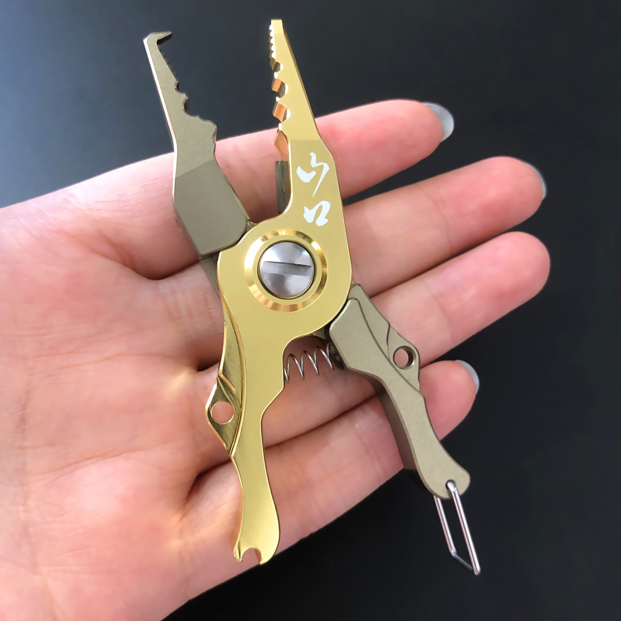 Mini Aluminium Legierung Angeln Zangen Griff einstellen Angelgerät Haken Erholen Cutter Linie Teilt Ring Angeln Werkzeug: SUNKO golden