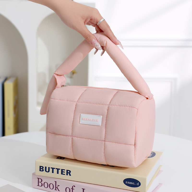Borsa per il trucco di grande capacità Borsa da donna Elementi essenziali da viaggio Custodia per cosmetici Astucci per studenti Organizzatore di cancelleria